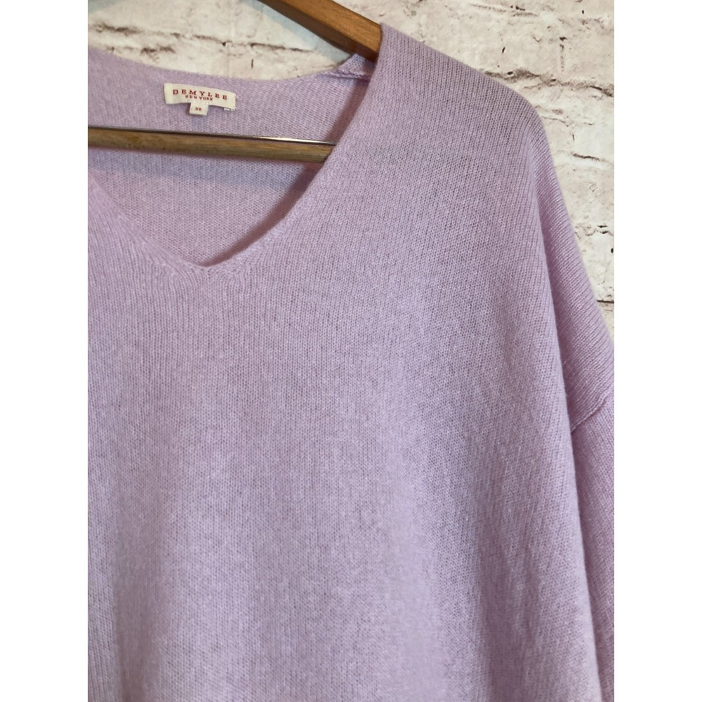 Demylee NY Cashmere Sweater Women XS Oversized Lilac Purple Soft Girl Boxy Tunic - Picture 7 of 14